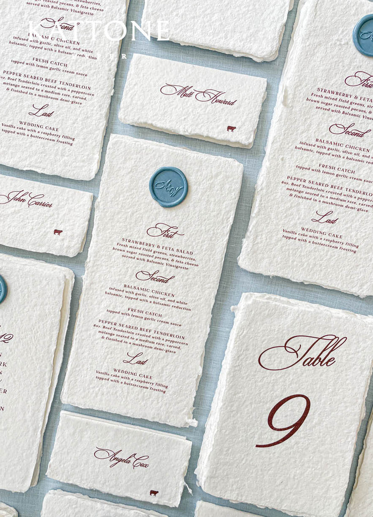 Dallyn Handmade Paper Wedding Menus