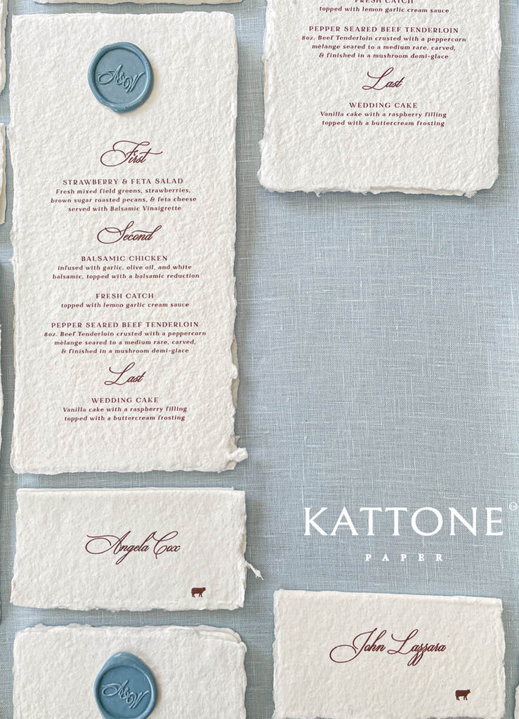 Dallyn Handmade Paper Wedding Menus