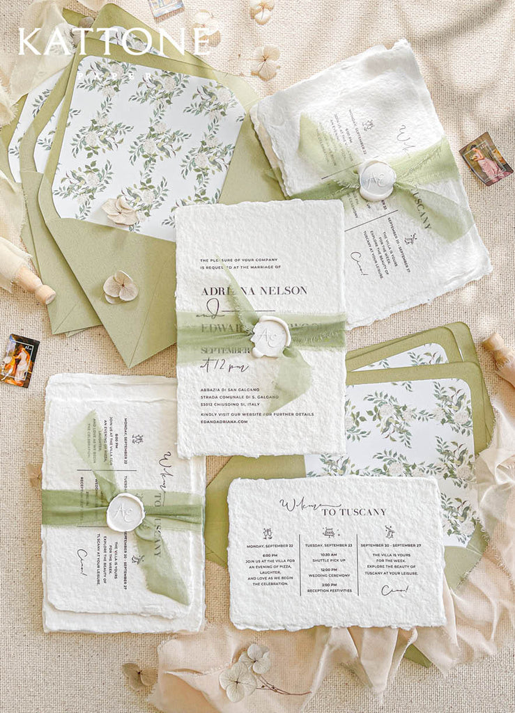 Alita Handmade Paper Wedding Invitation Sets