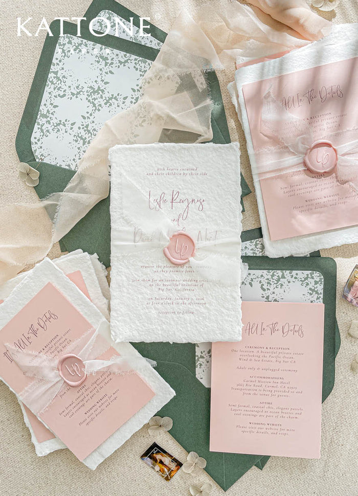 Amryn Handmade Paper Wedding Invitation Sets