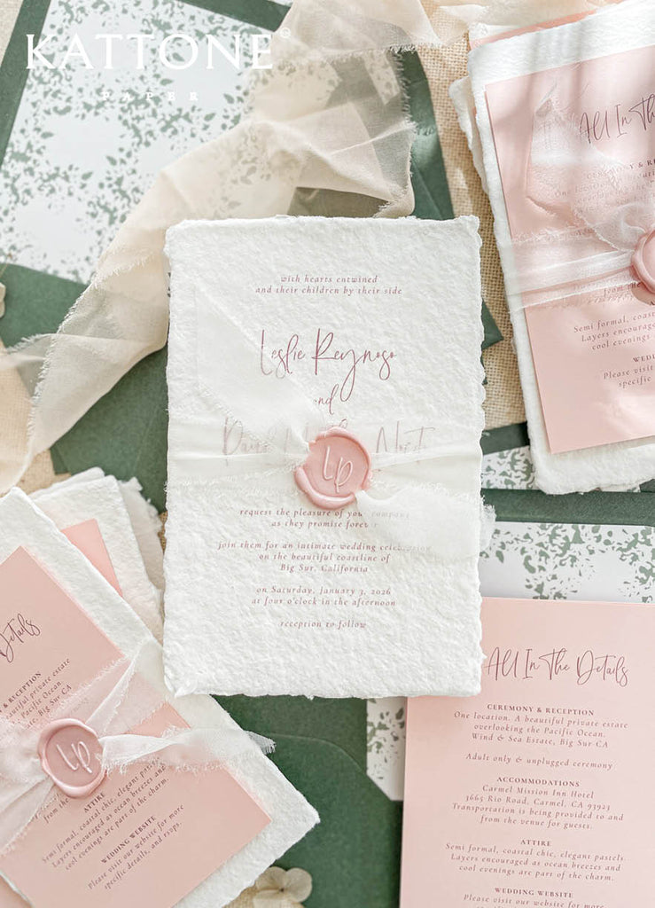 Amryn Handmade Paper Wedding Invitation Sets