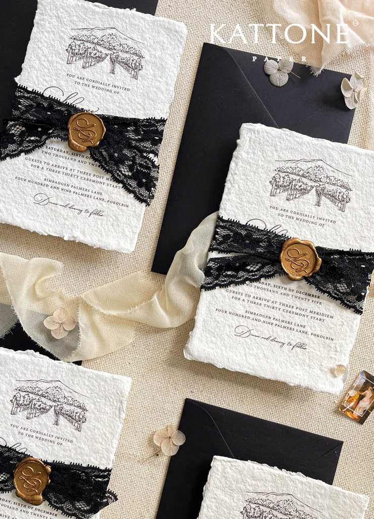 Analeia Handmade Paper Wedding Invitation Sets