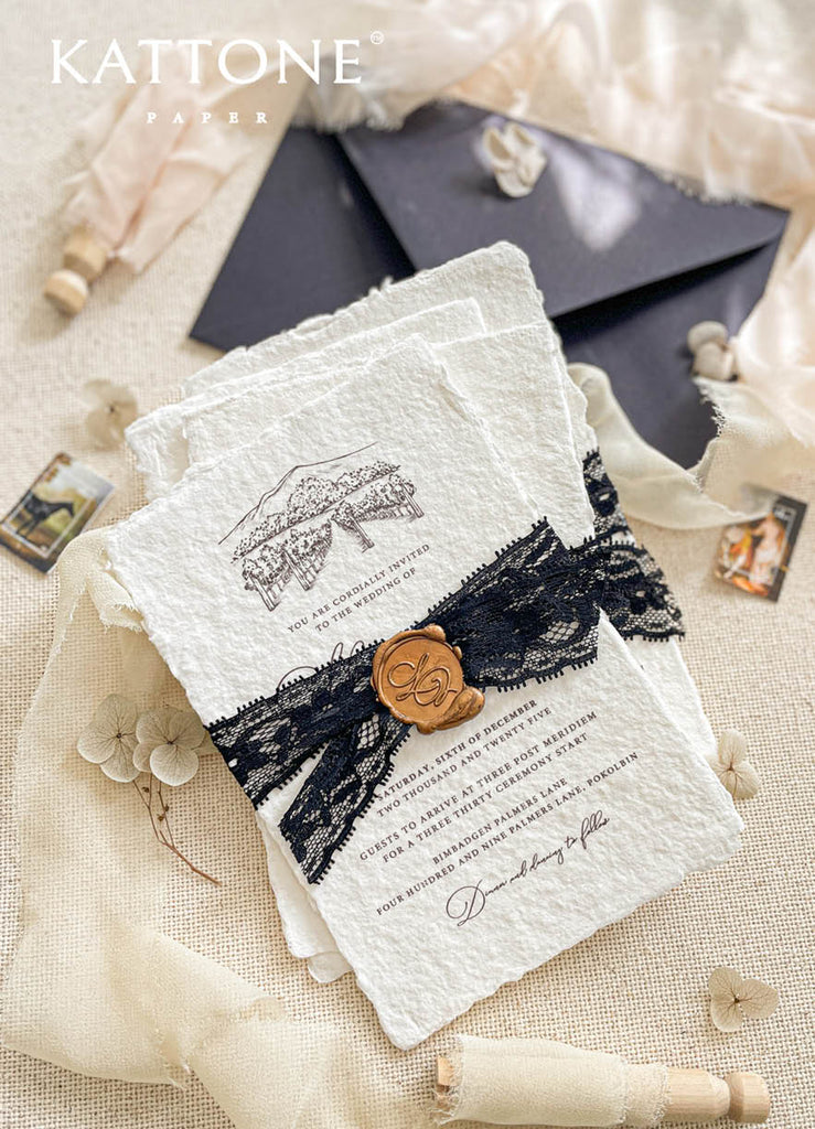 Analeia Handmade Paper Wedding Invitation Sets