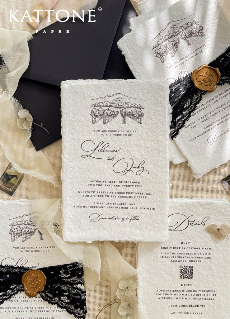 Analeia Handmade Paper Wedding Invitation Sets