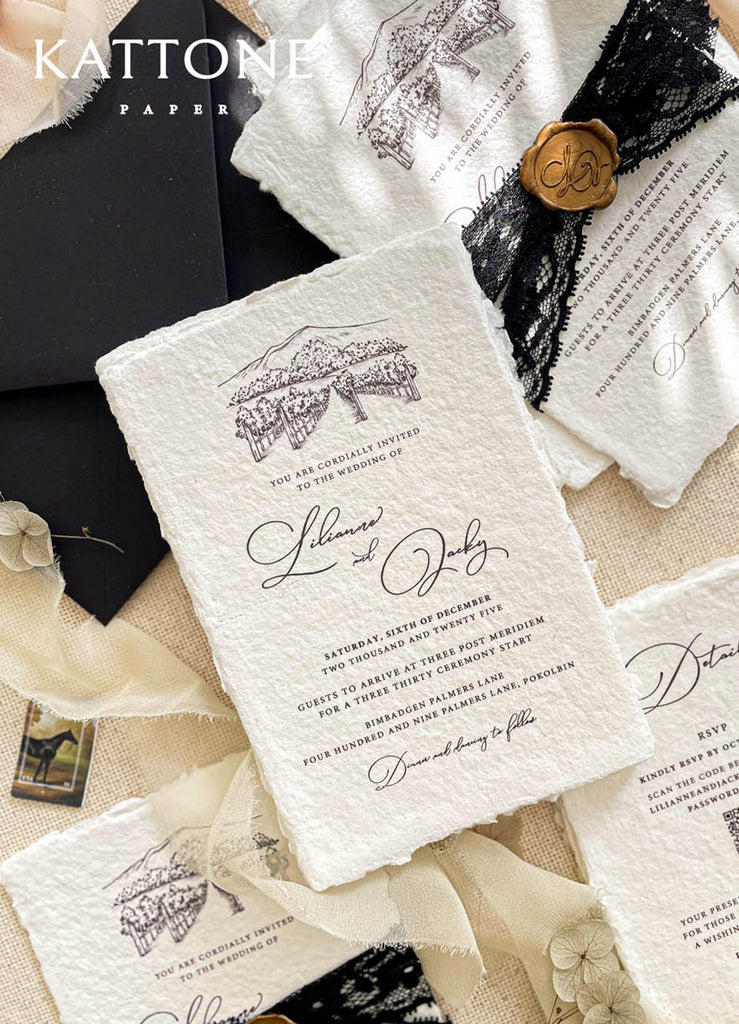 Analeia Handmade Paper Wedding Invitation Sets