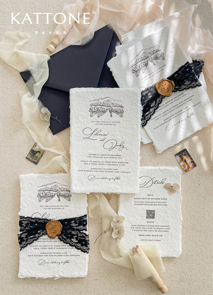 Analeia Handmade Paper Wedding Invitation Sets