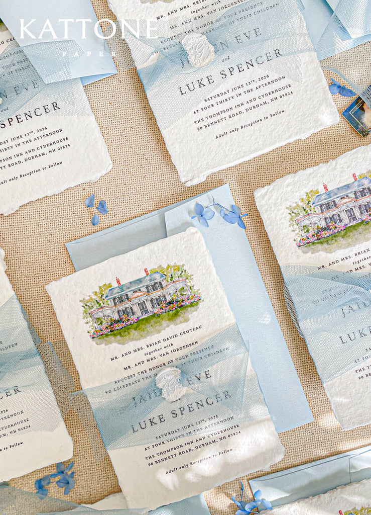 Aeris Handmade Paper Wedding Invitation Sets