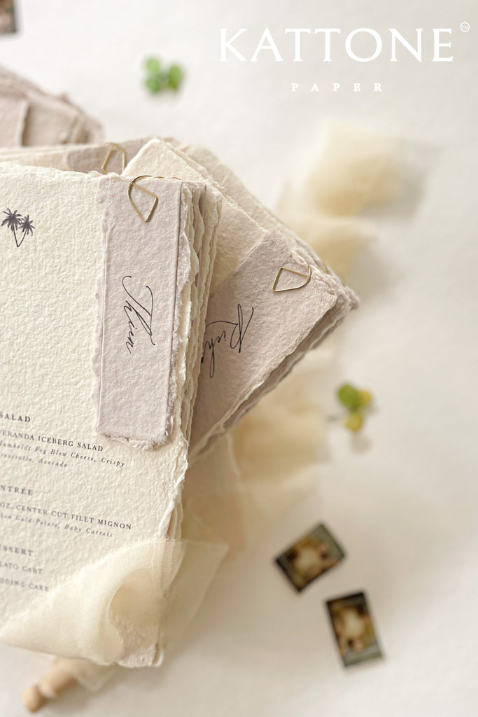 Anita Handmade Paper Wedding Menus