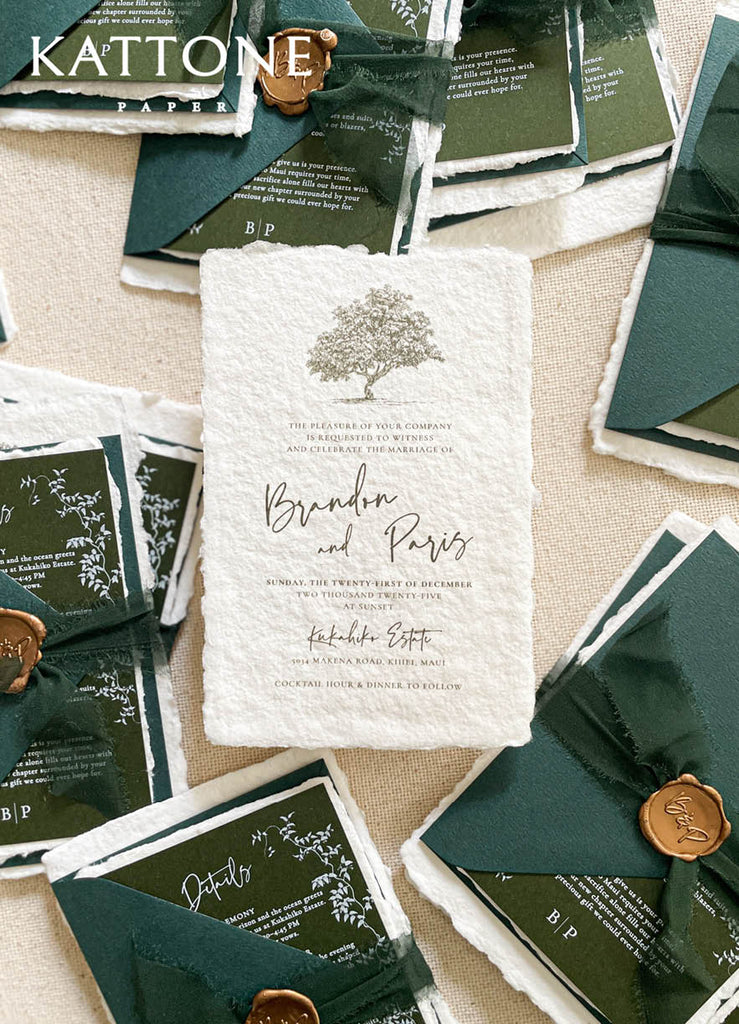 Brandi Handmade Paper Wedding Invitation Suite