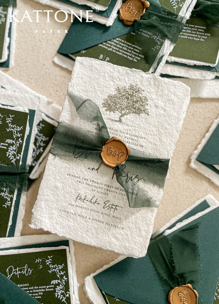 Brandi Handmade Paper Wedding Invitation Suite