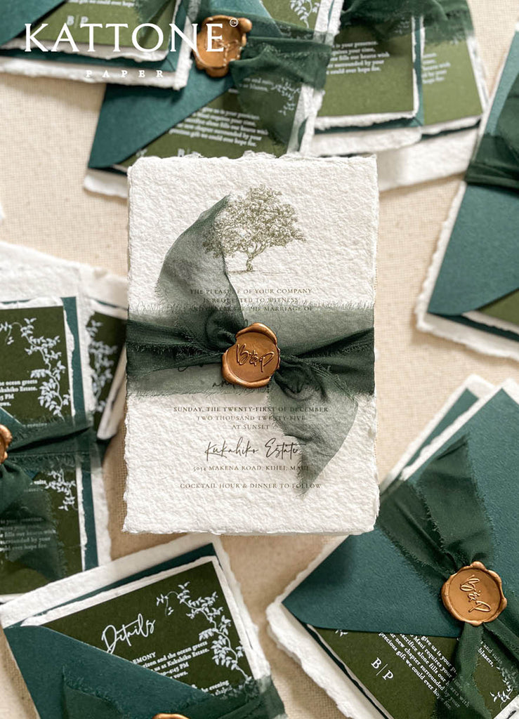 Brandi Handmade Paper Wedding Invitation Suite