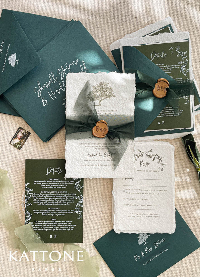 Brandi Handmade Paper Wedding Invitation Suite