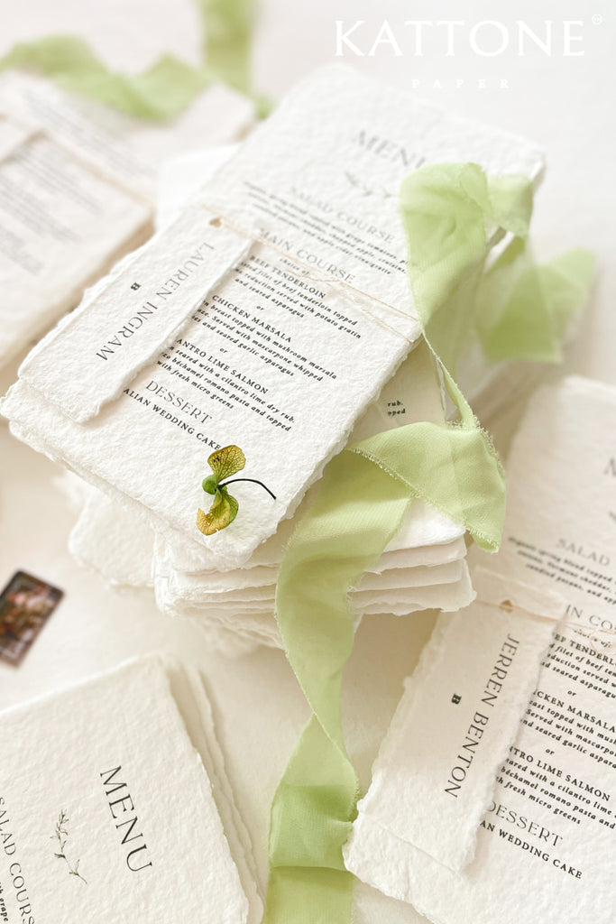 Adelie Handmade Paper Wedding Menus