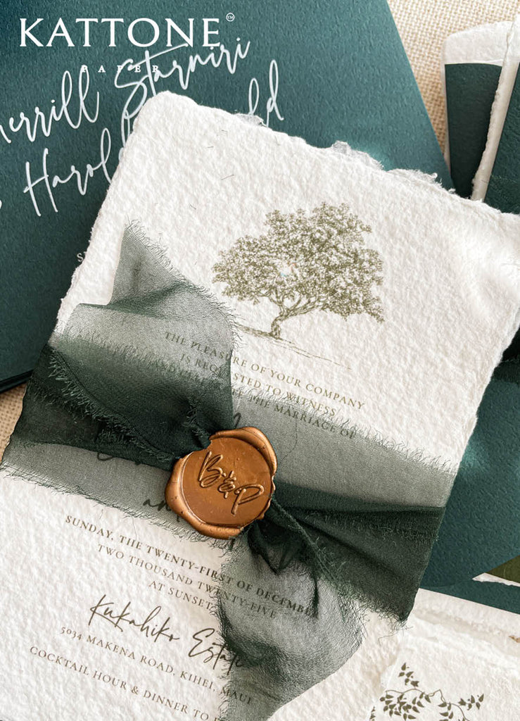 Brandi Handmade Paper Wedding Invitation Suite