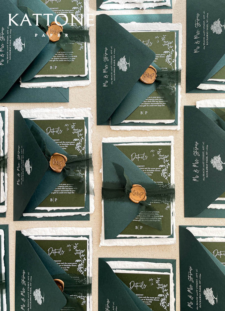 Brandi Handmade Paper Wedding Invitation Suite