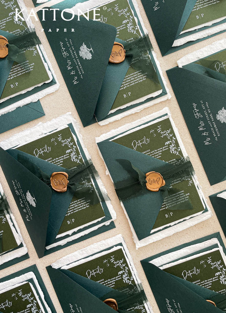 Brandi Handmade Paper Wedding Invitation Suite
