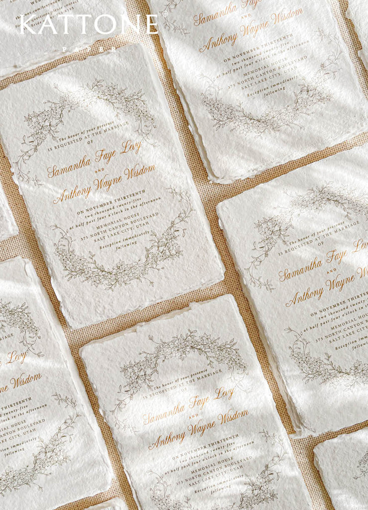 Bryony Handmade Paper Wedding Invitation Suite