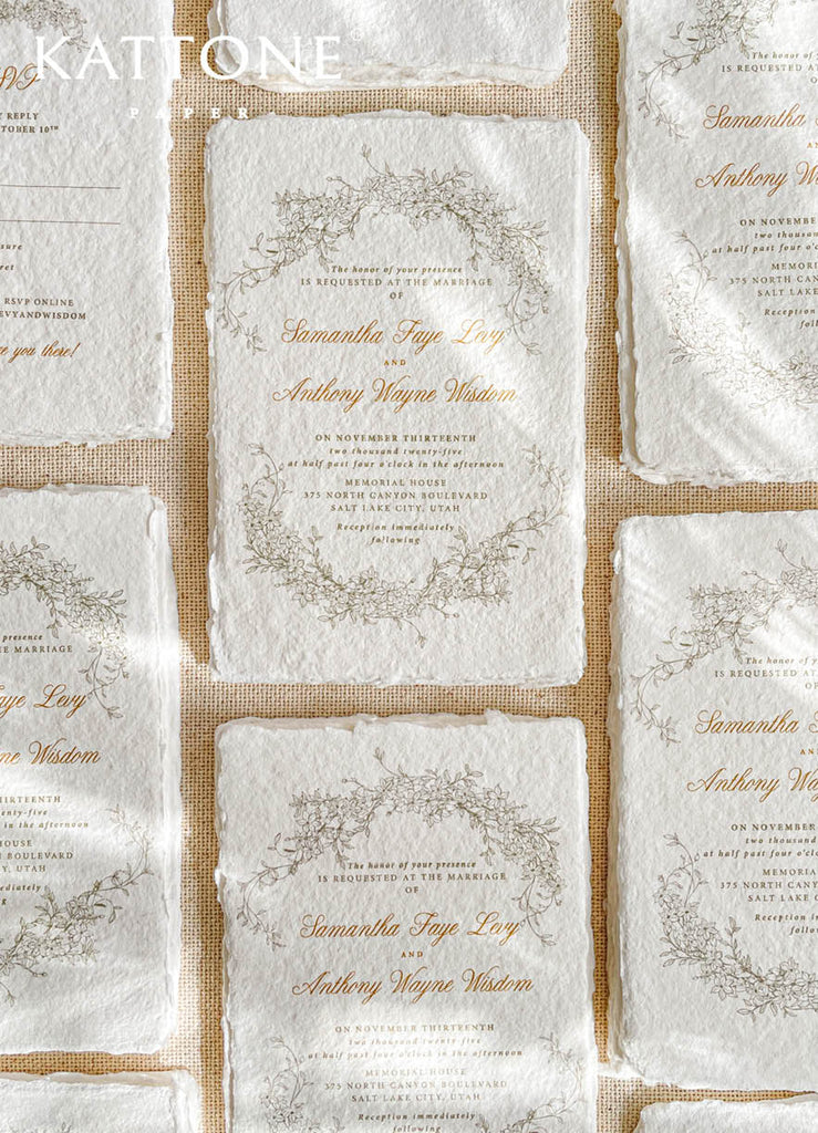 Bryony Handmade Paper Wedding Invitation Suite