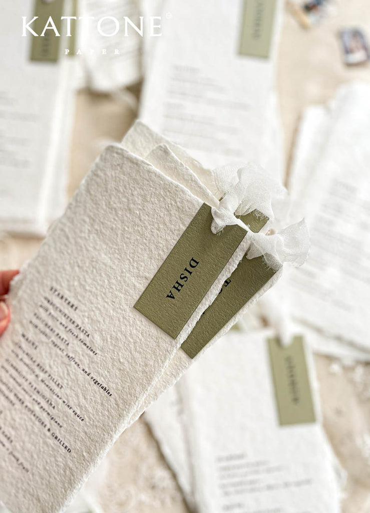 Beatriz Handmade Paper Wedding Menus