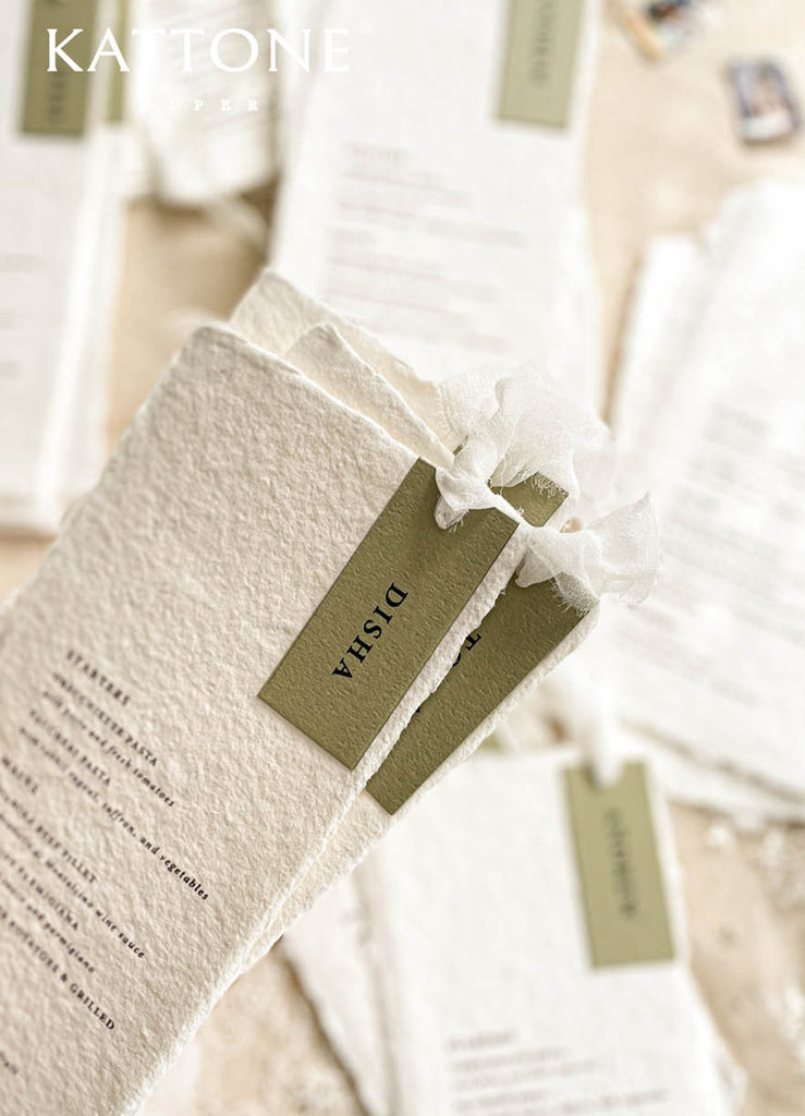 Beatriz Handmade Paper Wedding Menus