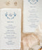 Celebrate refined elegance with our handmade paper menus featuring a floral monogram, meticulously printed on luxury cotton paper with natural deckled edges. The delicate botanical wreath paired with elegant typography evokes timeless romance - perfect for fine-art, garden, or European-inspired weddings. Each menu brings an heirloom quality to your tablescape, effortlessly blending sophistication and artisanal charm.