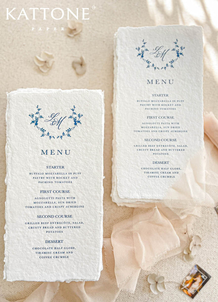 Brielle Handmade Paper Wedding Menus