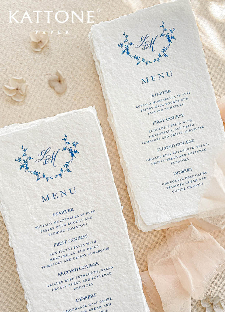 Brielle Handmade Paper Wedding Menus