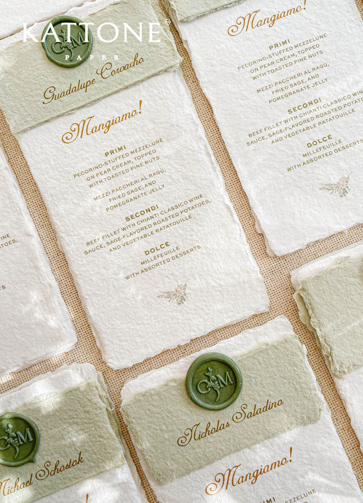 Caprice Handmade Paper Wedding Menus