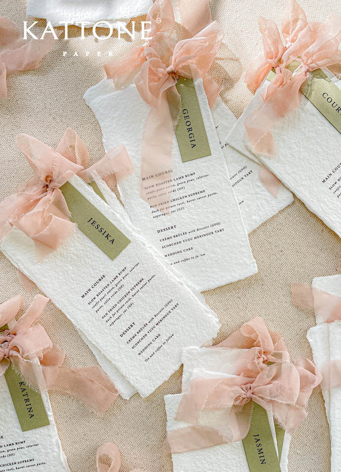 Charity Handmade Paper Wedding Menus