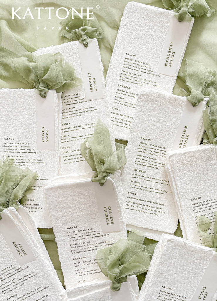 Courtney Handmade Paper Wedding Menus