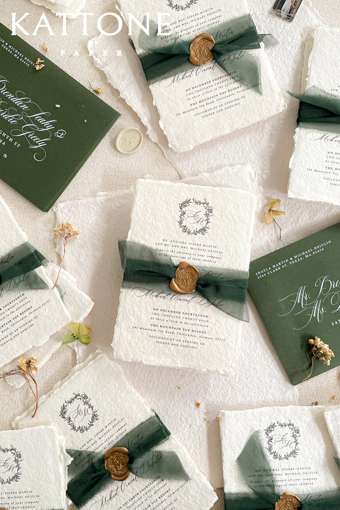 Asti Handmade Paper Wedding Invitation Sets