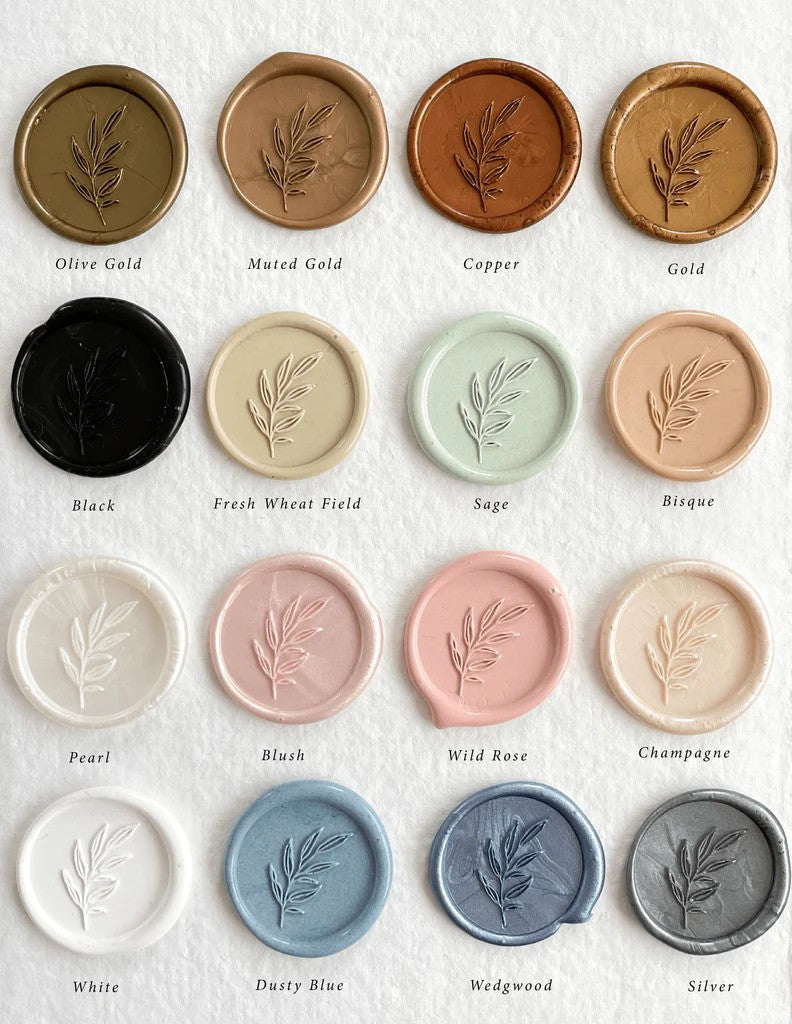 Olive Green Wax Seals with Golden Leaf