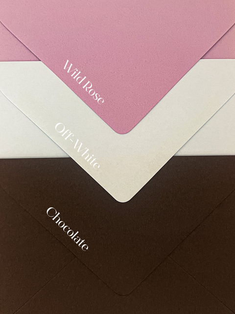 Envelopes in Off-White • Wild Rose • Chocolate
