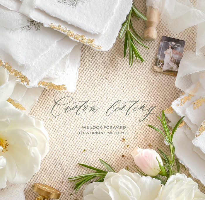 Handmade paper pearl white x105 Invites, RSVP cards, Details cards, x105 Off-white envelopes and print - Christina&nbsp;