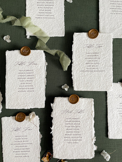 Table Numbers with Wax Seals