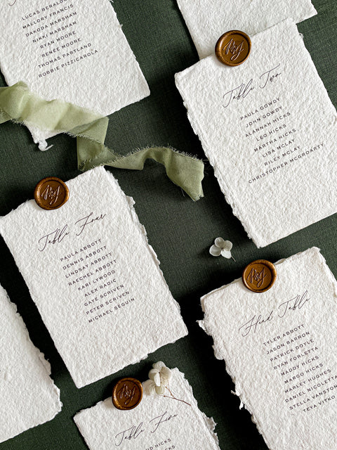 Table Numbers with Wax Seals