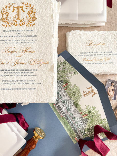 Hand-Illustrated Watercolor or Line Fine Art Monograms