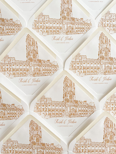 Envelope Liners Line Hand-Drawn Illustrations