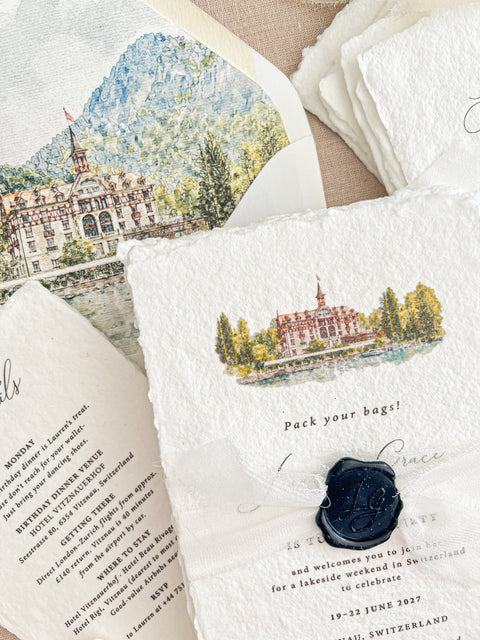 Hand-Illustrated Watercolor Venues & Scenery