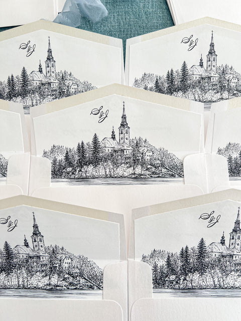 Envelope Liners Line Hand-Drawn Illustrations