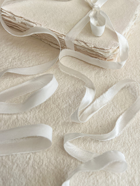 Silk Satin Ribbons White