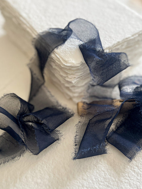 Silk Matte Ribbons Navy