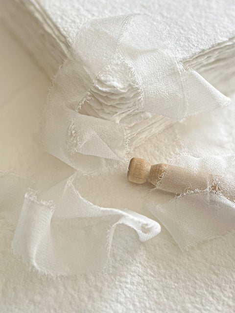 Silk Matte Ribbons White