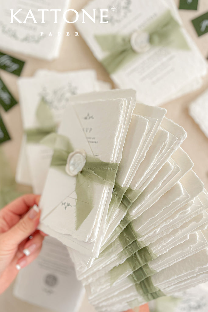 Adelina Handmade Paper Wedding Invitations