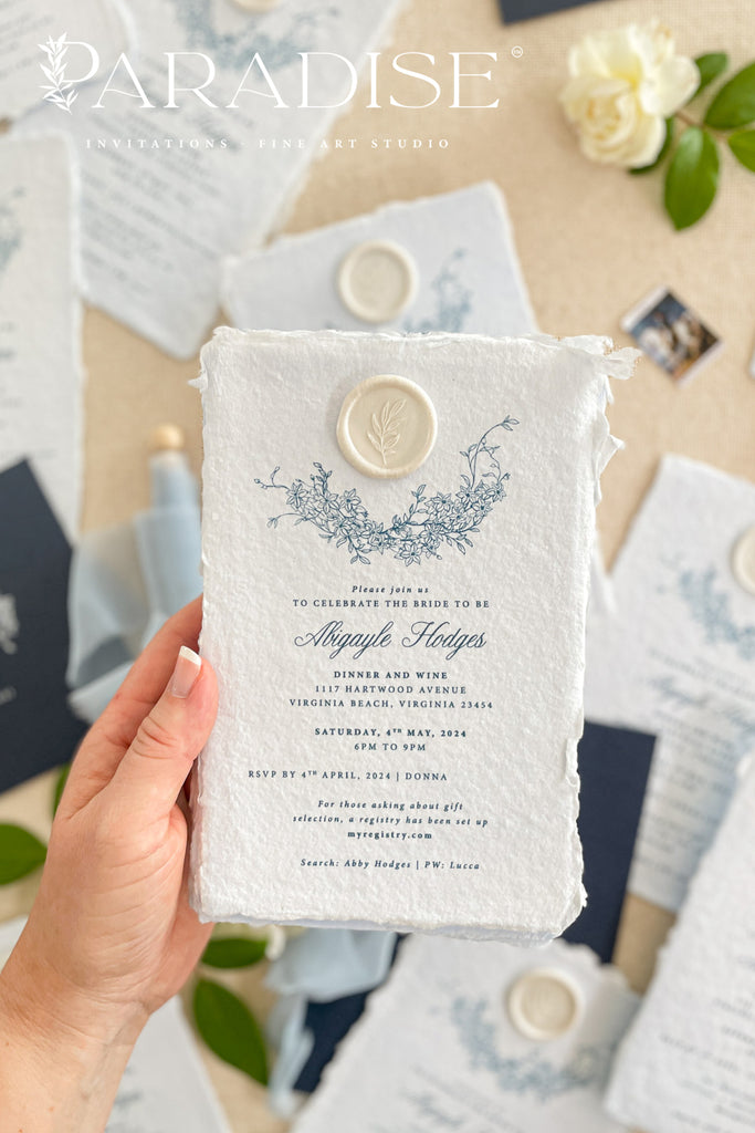 Lindy Handmade Bridal Shower Invitations