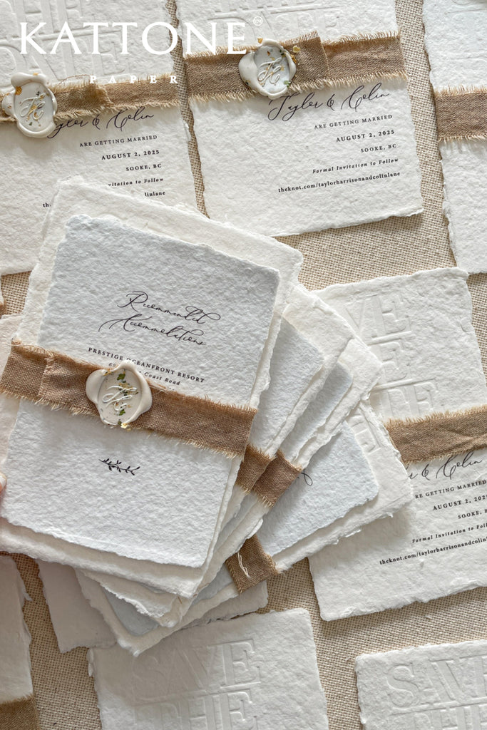 Lilla Handmade Paper Save the Date Cards