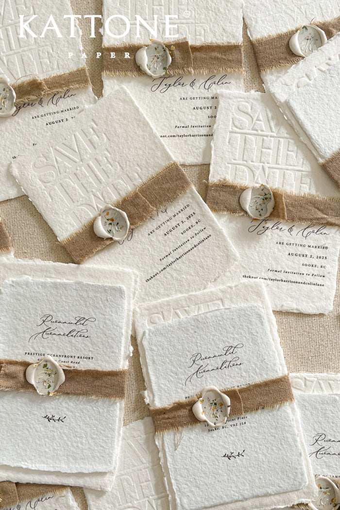 Lilla Handmade Paper Save the Date Cards