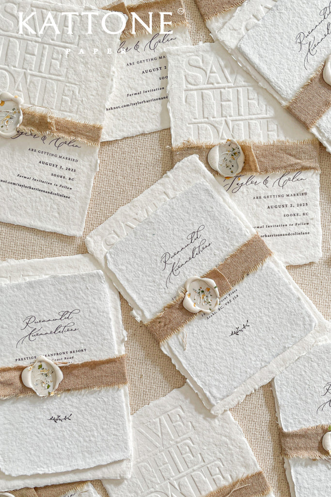 Lilla Handmade Paper Save the Date Cards