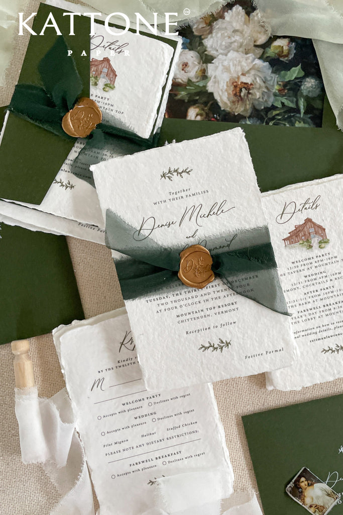 Capri Handmade Paper Wedding Invitation Sets