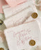 Colored handmade paper bridal shower invitations bring a soft, romantic warmth to your celebration. Crafted from artisan paper with beautifully deckled edges, each invitation features a gentle blush tone and modern handwritten-style typography for an effortlessly elegant look. The tactile texture and subtle color elevate the design, making these invitations perfect for bridal showers, garden parties, tea celebrations, and feminine gatherings that feel both personal and refined.